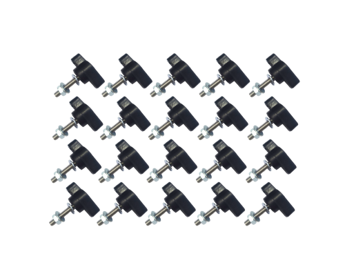 Крепежный винт барашек М5x20 с гайкой и шайбами, 20 шт