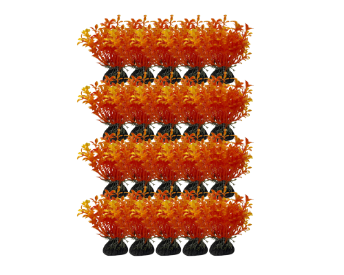 Растение искусственное, декор для аквариума, Людвигия оранжевая, 20 шт