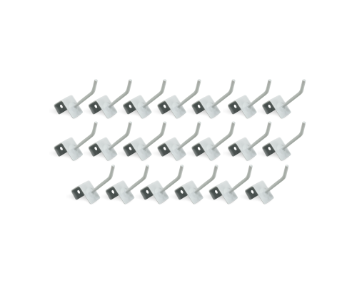 Крючок для торговой панели толщиной до 1.5 см, длина 5 см, белый, 20 шт