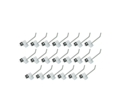 Крючок для торговой панели толщиной до 1.5 см, длина 15 см, белый, 20 шт