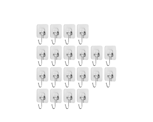 Крючок настенный самоклеящийся 7х7 см, 20 шт