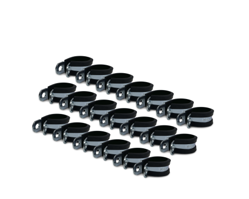 Хомут-скоба Руббер диаметр 22 мм с резиновым уплотнителем оцинкованная сталь, 20 шт
