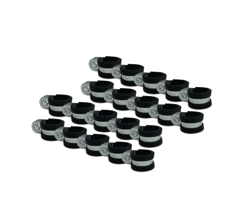 Хомут-скоба Руббер диаметр 19 мм с резиновым уплотнителем оцинкованная сталь, 20 шт