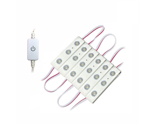 Cветодиодная подсветка SMD-6 с регулировкой яркости, лента из 6 модулей, 18 светодиодов