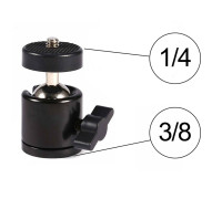 Шарнирное крепление для кольцевой лампы с переходником на резьбу 3/8