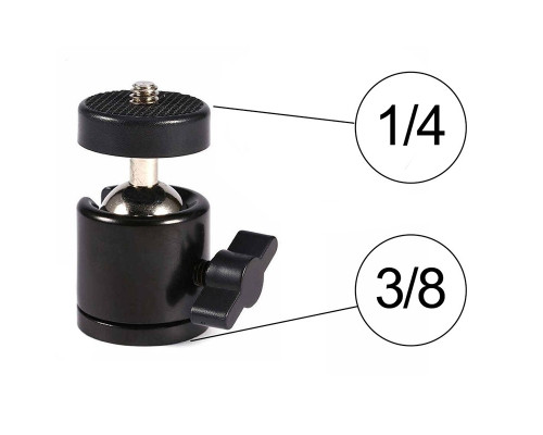 Шарнирное крепление для кольцевой лампы с переходником на резьбу 3/8