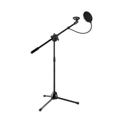Стойка для микрофона напольная, журавль с поп-фильтром