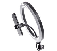 Кольцевая лампа со штативом, журавлем, держателем для микрофона и телефона, диаметр 26 см