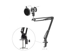 Настольная стойка пантограф F-92 в твердой коробке с держателем для микрофона и поп-фильтром диаметром 10 см