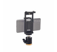 Универсальный двухсторонний зажим для телефона шириной 5,5-9 см и планшетов шириной 11-18 см на шарнире с резьбой 3/8