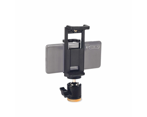 Универсальный двухсторонний зажим для телефона шириной 5,5-9 см и планшетов шириной 11-18 см на шарнире с резьбой 3/8