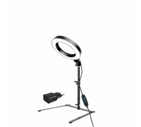 Настольная лампа LT-16A в виде кольцевого светильника диаметром 16 см с адаптером питания