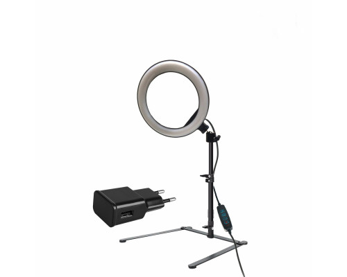 Настольная лампа RGB-LT20A в виде кольцевого светильника диаметром 20 см с адаптером питания