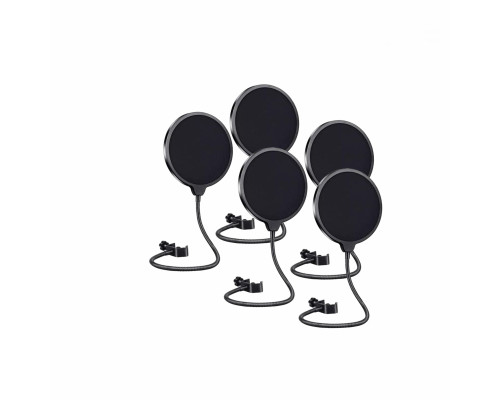Поп-фильтр с двойным слоем нейлона для микрофона, диаметр 10 см, 5 шт