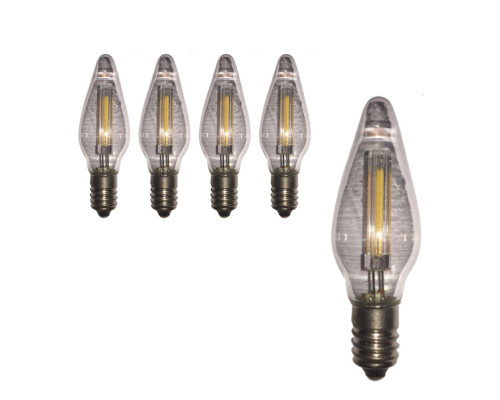 Комплект светодиодных лампочек LED -3 в виде свечи с цоколем Е10, 5 шт