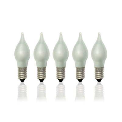 Комплект матовых лампочек LED в виде пламени с цоколем Е10, 5 шт