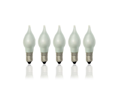 Комплект матовых лампочек LED в виде пламени с цоколем Е10, 5 шт