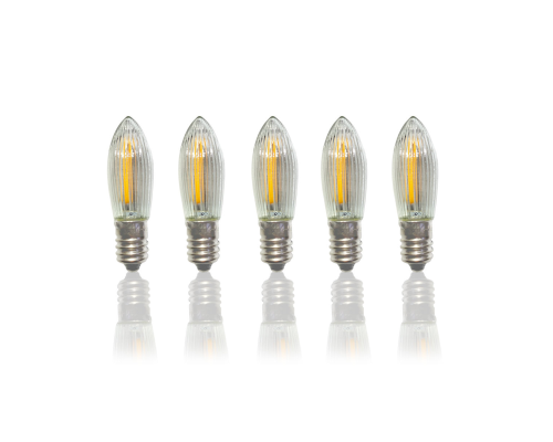 Комплект светодиодных лампочек LED-5T теплый свет с цоколем Е10, 5 шт