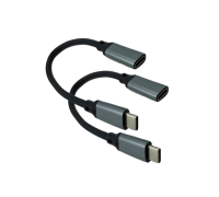 Кабель USB Type-c, удлинитель 0.2 м, черный, 2 шт