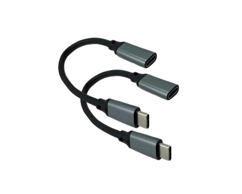 Кабель USB Type-c, удлинитель 0.2 м, черный, 2 шт