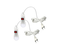 Переносная лампа 5W для автомобиля гаражная с патроном и кабелем, 2 шт