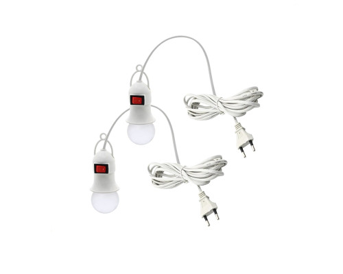 Переносная лампа 5W для автомобиля гаражная с патроном и кабелем, 2 шт