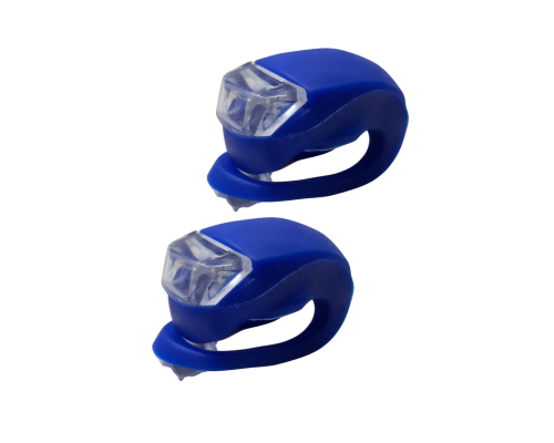 Фонарь светодиодный велосипедный, силиконовый, синий, 2 шт