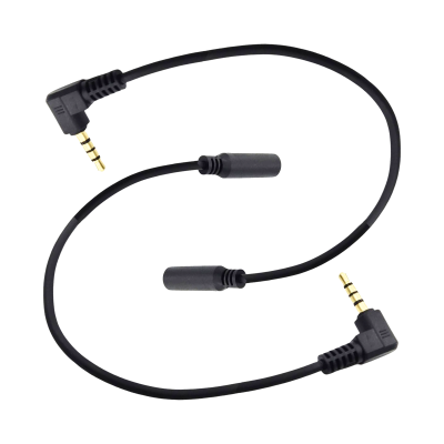 Переходник удлиненный угловой Mini Jack 3.5 мм (F) 3 pin - 3.5 мм (M) 4 pin, в комплекте 2 шт