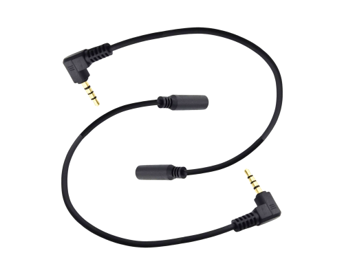 Переходник удлиненный угловой Mini Jack 3.5 мм (F) 3 pin - 3.5 мм (M) 4 pin, в комплекте 2 шт