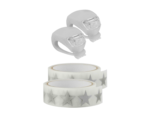 Набор BSK-W2 аксессуаров в коляску: светоотражающие звезды и 2 фонарика светодиодных белых