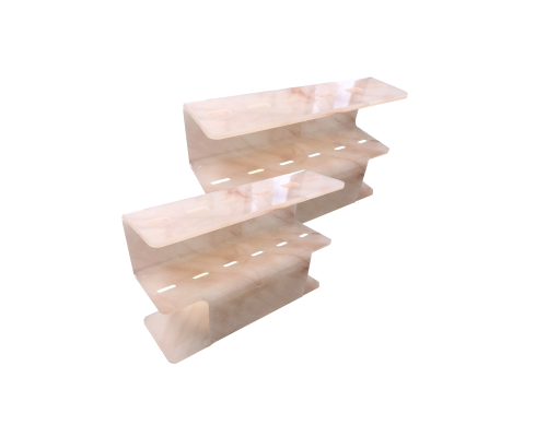 Подставка для пинцета для ресниц с 6 отверстиями, цвет розовый мрамор, 2 шт