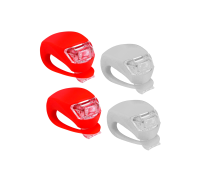 Фонари светодиодные велосипедные, силиконовые, 2 белых и 2 красных