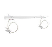 Подставка для фитосветильника 2MP-W-2 из 2 гибких держателей для фитолампы на металл прищепке, белая