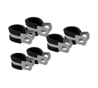 Хомуты-скобы Руббер диаметр 14/15/16 мм с резиновым уплотнителем оцинкованная сталь, по 2 шт