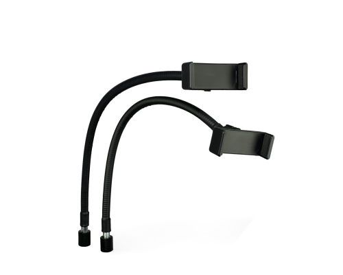 Держатель для телефона 57-85 мм на гибком креплении, резьба 1/4, цвет черный, 2 шт