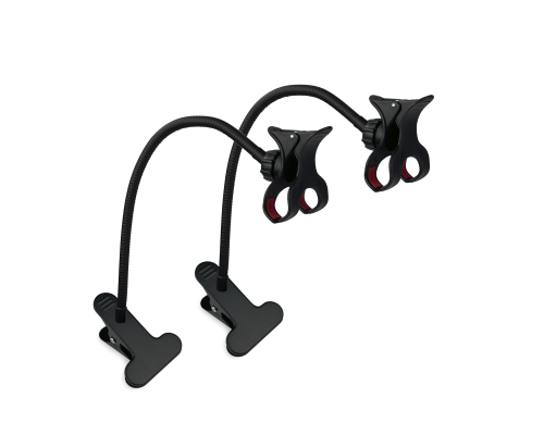 Держатель для телефона до 10 см на гибком креплении 35 см и прищепке, цвет черный, 2 шт