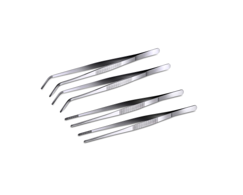 Пинцеты для террариума, для рептилий, изогнутый и прямой длинные 25 см, по 2 шт