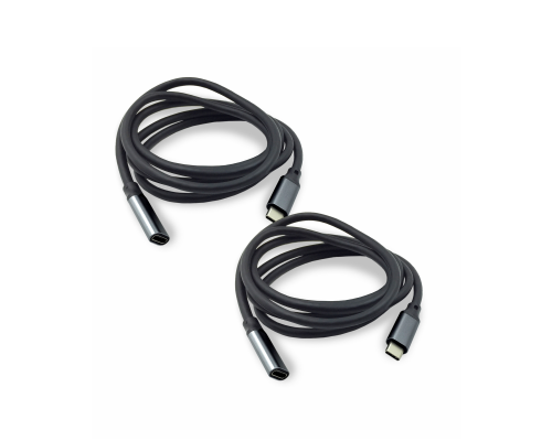 Кабель USB Type-c, удлинитель 1.5 м, черный, 2 шт