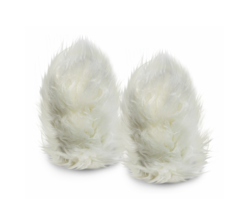 Мех насадка для обучения грумингу собак, искусственный, цвет белый, 2 шт