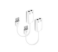 Аудио адаптер переходник USB для микрофона, два разъема mini-jack 3.5 мм, 2 шт