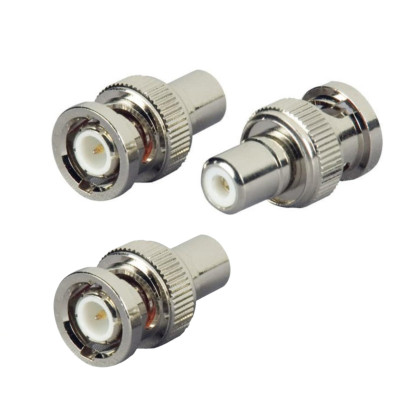 Переходник гнездо RCA (мама) - штекер BNC (папа), 3 шт