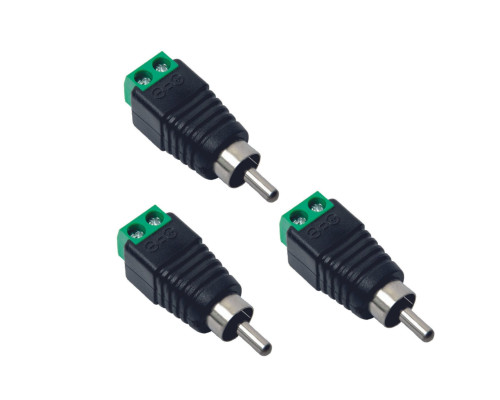 Разъем штекер RCA (папа) с клеммной колодкой, 3 шт