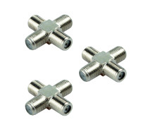 Разветвитель F (мама) на 4 гнезда (четверник), 3 шт