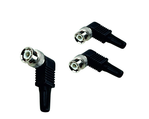 Разъем штекер BNC (папа)  под винт с колпачком, угловой, 3 шт