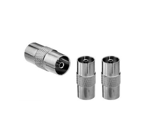 Переходник гнездо TV (мама) - гнездо TV (мама), 3 шт