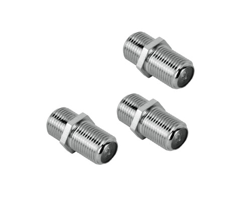 Переходник гнездо F (мама) - гнездо F (мама) "бочка", 3 шт