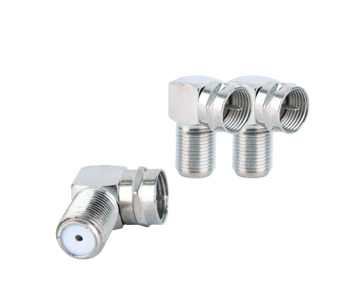 Переходник гнездо F (мама) - штекер F (папа), угловой, 3 шт