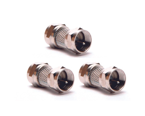 Переходник штекер F (папа) - штекер F (папа), 3 шт