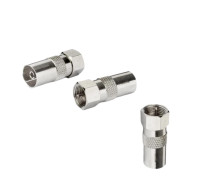 Переходник гнездо TV (мама) - штекер F (папа), 3 шт