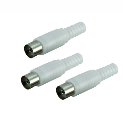 Антенный разъем гнездо TV (мама), без пайки, 3 шт